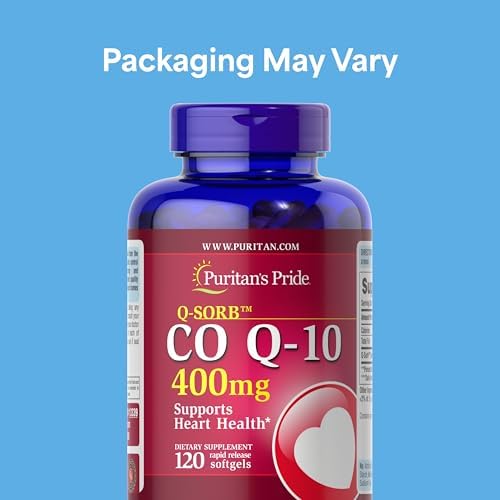 Puritan's Pride Coenzyme CoQ10 400mg, 120 Day Supply | Dietary Supplement for Heart Health, Blood Pressure, Oral Gum Health, and Healthy Aging Support