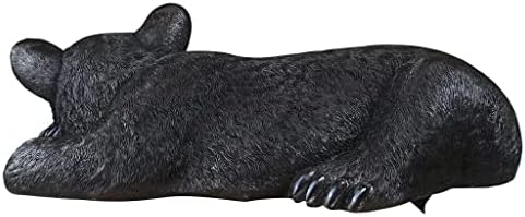 Design Toscano Lemont the Lovable Lounger Climbing Black Bear Roof Mount Outdoor Garden Statue, 34 Inch Long, Cast Stone Resin, Woodland Black Finish