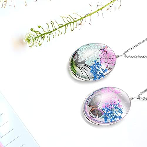 Chain of 2 Pendant Necklace Steel Set Size 24" (ButterflyOwlButterfly2)