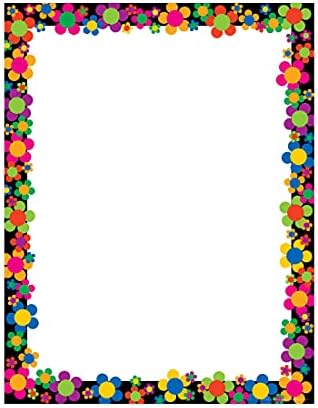 BARKER CREEK Designer Computer Paper, Neon Flower Power, 8.5” x 11”, Decorative Printer Paper, Stationery, 50 Sheets per Pkg, Home