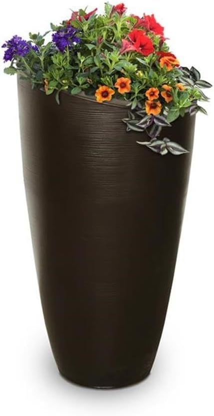 Mayne Modesto 20in Round Modern Planter, Neptune Blue | All season, Indoor/Outdoor, Double-wall design, Fade resistant, 15-year warranty