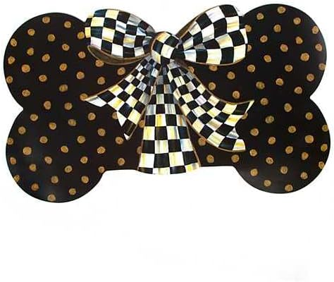 MACKENZIE-CHILDS Pup Placemat, Black-and-White Courtly Bow