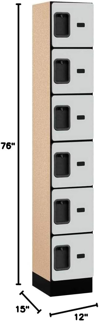 Salsbury Industries 36365MAH Six Tier Box Style Designer Wood Locker, 6' 3" x 15", Mahogany