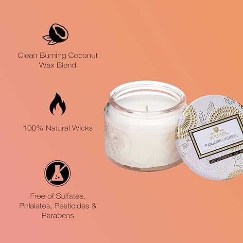 Voluspa Baltic Amber, Petite Candle Jar, 3.2 Ounce, 25 Hour Burn Time, Coconut Wax for Clean Burning, Handcrafted in the USA