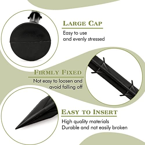 KINGLAKE 30 Pcs 4.3 inch Sturdy Plastic Stakes Anchors Rustproof for Holding Down Landscape Fabric Lawn Edging,Tents,Game Nets and Rain Tarps Black
