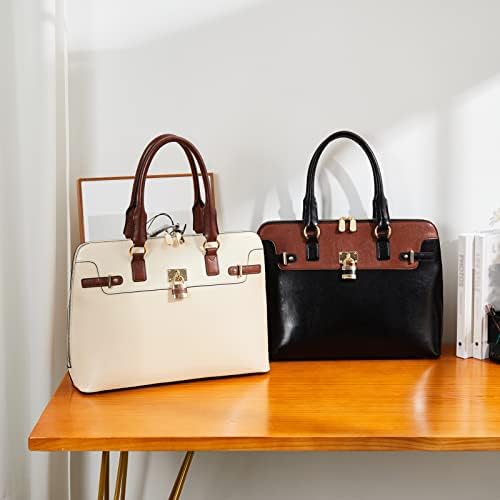 BOSTANTEN Briefcase for Women Leather 15.6 inch Laptop Shoulder Bag Office Work Crossbody Handbag