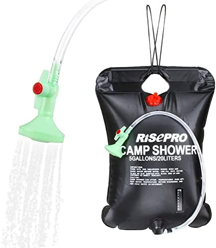 Solar Shower Bag, 5 gallons/20L Solar Heating Camping Shower Bag Temperature Indicator Hot Water 45°C Hiking Climbing C1004