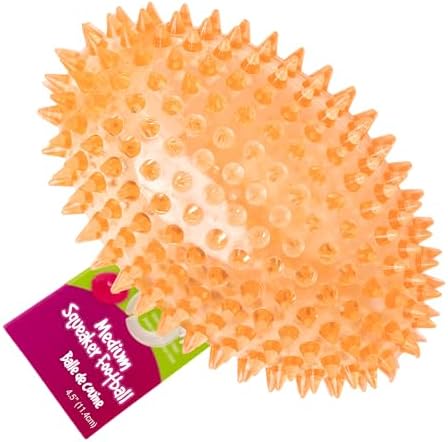 Gnawsome™ 4.5” Spiky Squeaker Football Dog Toy - Large, Cleans Teeth and Promotes Good Dental and Gum Health for Your Pet, Colors Will Vary