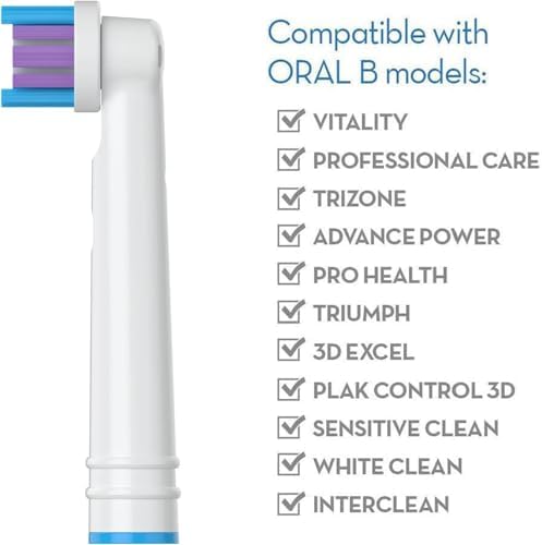 Replacement Toothbrush Heads for Oral-B, 4 Pack Replacement Heads Compatible with Oral B Braun Electric Toothbrush, 1 Count (Pack of 4)