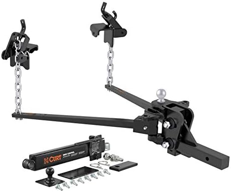 CURT 17422 Short Trunnion Bar Weight Distribution Hitch with Sway Control, Up to 15,000 lbs., 2-Inch Shank, 2-5/16-Inch Ball