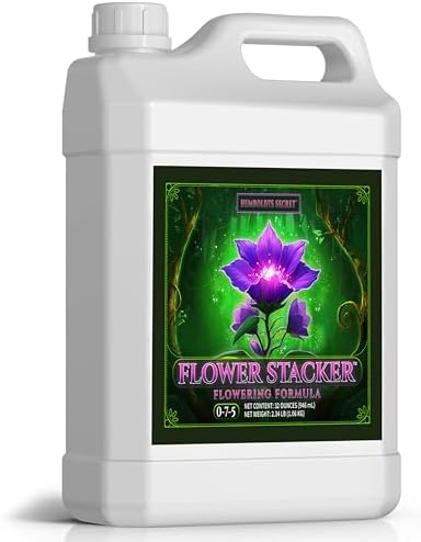 Humboldts Secret Flower Stacker | 0-7-5 Bloom Booster with Vitamin B1 | High Phosphorus Potassium Flowering Nutrients | Potting Soil Hydroponics Coco | Indoor & Outdoor Plants | 32 Ounce