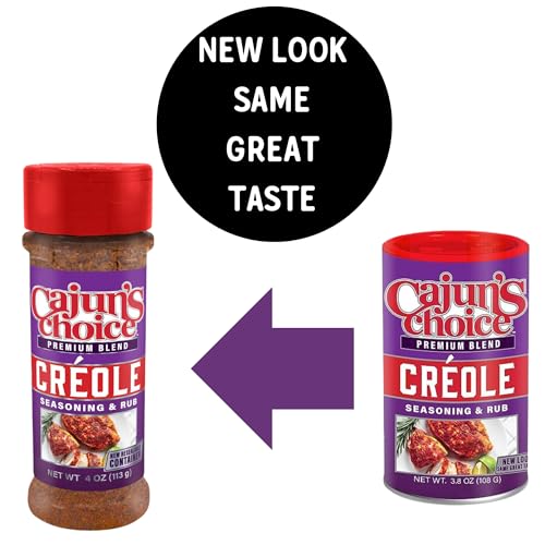 Cajun's Choice Blackened Seasoning - 2.75 oz Jar, Pack of 2, All Natural, Low Salt, Gluten-Free - Authentic Louisiana Spice for Fish & BBQ | Low-sodium, all-natural seasoning and rub for fish, seafood, chicken, pork, steak, vegetables and salads.