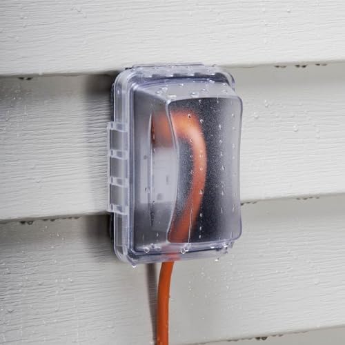 TayMac 1-Gang Weatherproof In-Use Outdoor Electrical Outlet Cover, Clear