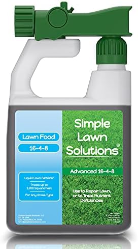 Advanced 16-4-8 Balanced NPK - Lawn Food Quality Liquid Fertilizer - Spring & Summer Concentrated Spray - Any Grass Type - Simple Lawn Solutions (32