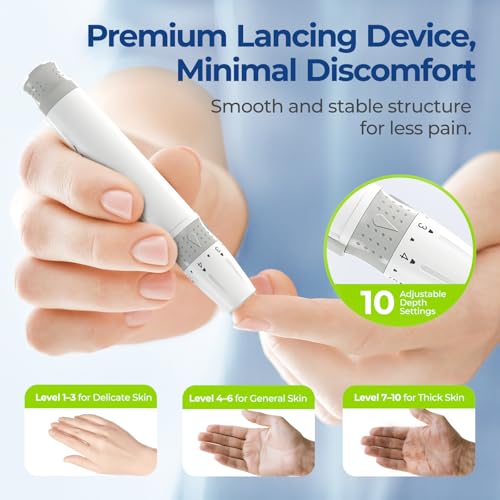AUVON Blood Glucose Monitor Kit for Accurate Test, 50 Strips, No Coding