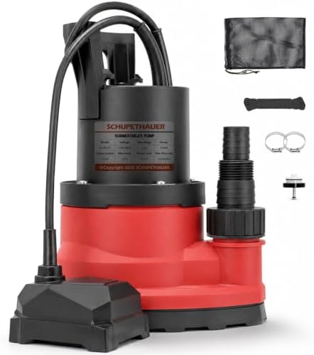 1/3 HP Automatic Sump Pump, 110V 2550 GPH Submersible Utility Water Pump | Auto Switch, Drains Down to 0.1”, 16 FT power cord