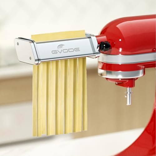 GVODE 3Pcs Pasta Attachment for KitchenAid Stand Mixer, 304 Stainless Steel | Pasta Maker Attachment Set with Pasta Roller