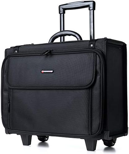 Alpine Swiss Rolling Briefcase | Laptop Bag For Men & Women | Hard Side Catalog Case on Wheels | Legal Size File Dividers | Lawyers Attache Case