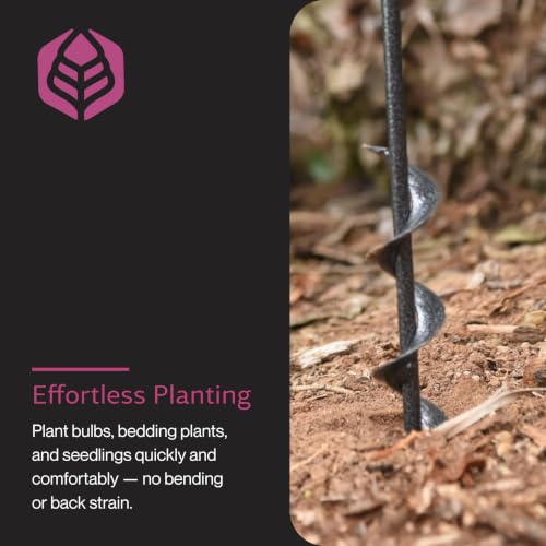 Yard Butler IREA-4 Roto Earth 18” Auger Drill Bit - Digging Tool for Effortless Bulb Planting - Multi-Use Drill - Heavy-Duty Garden Tool - Power-Coated Steel - Rust-Resistant | Powder-Coated Steel Digging Tool, Rust-Resistant, Digs Medium-Depth Holes for…