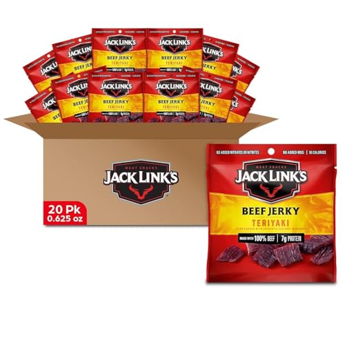 Jack Link's Beef Jerky Variety Pack - Original and Teriyaki - (9 Pack) 1.25 oz Bag - Ready to Eat Protein Snacks - 13g Protein per Serving - Made with 100% Real Beef | Bag - Ready to Eat Protein Snacks - 13g Protein per Serving - Made with 100% Real Beef