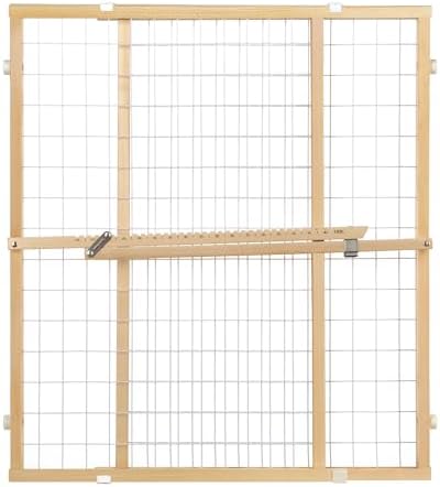 Toddleroo by North States - Extra-Wide Wire Mesh Wooden Baby Gate: Pressure Mounted Baby Gate for Doorways - Adjustable 29.5 to 50 Inches Wide - 31
