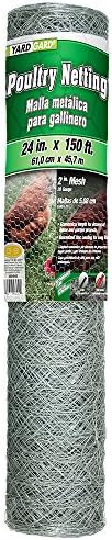 YARDGARD 2 Inch Poultry Netting, Chicken Wire Fence, 20 Gauge Galvanized Steel, Rabbit Fencing, Bird Enclosures, Garden Protection and Plant Support