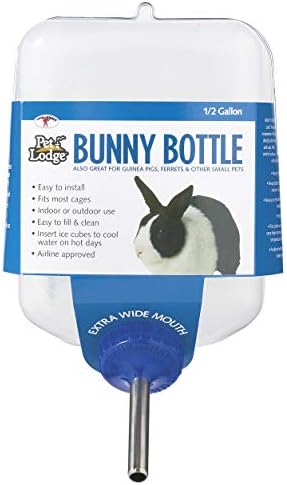 Pet Lodge® Cage Water Bottle | Bunny Bottle Water Dispenser | Great for Indoor or Outdoor Use | Made in USA | 64 Oz