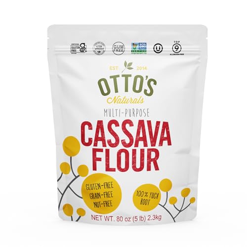 Otto's Naturals Multi-Purpose Cassava Flour, 2 LB. | All Purpose Wheat Replacement, Top 9 Allergen Friendly, Use for Bread, Cake and Crust, Gluten & Grain Free, Non-GMO, Nut-Free