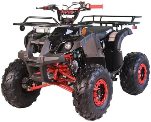 X-PRO 125cc ATV 4 Wheels Quad 125 ATV Quads with LED Lights, Big 19"/18" Tires!（Army Black）