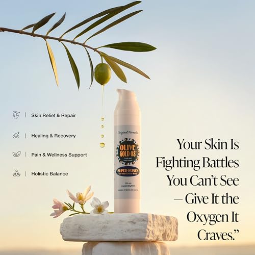 Olive Gold O3 Skin Care Lotion – Ozonated Olive Oil Moisturizer for Face & Body, Natural Hydration & Anti-Aging Support (4oz)