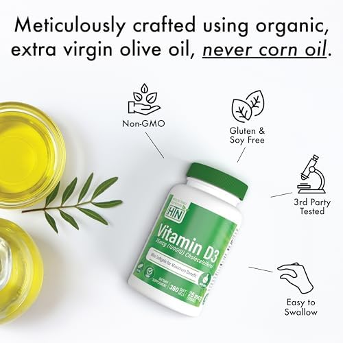 Health Thru Nutrition Vitamin D3 2000iu - 50 mcg 365 Mini Softgels | Vitamin D Supplement as Cholecalciferol | Immune Health Support | 3rd Party Tested | Non-GMO USP Grade in Organic EVOO