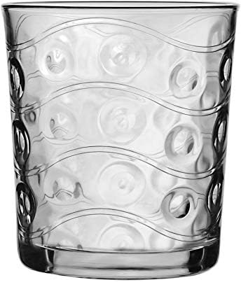 Circleware Heavy Base Whiskey Glasses, 4-Piece Set, Party Entertainment Dining Beverage Drinking Glassware Cups for Water, Liquor, Cocktails, Beer