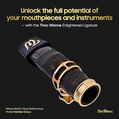 Theo Wanne Enlightened Saxophone Ligature with Premium Gold Finish for Soprano, Alto