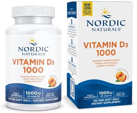 Nordic Naturals Vitamin D3 1000 IU, Orange - 120 Mini Soft Gels | Vitamin D3 supports healthy bones
