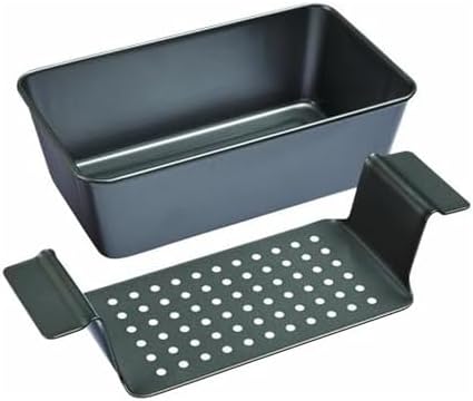 Chicago Metallic 2-Piece Healthy Meatloaf Pan with Draining Insert Professional Grade Non-Stick Carbon Steel Baking Pan with Lift and Serve Feature
