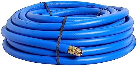 UltraMax Commercial Garden Water Hose 50 ft, Lightweight, Flexible, Anti-Kink, All Weather, 1200 psi, H75-050B, 3/4 Inch x 50 ft, Blue