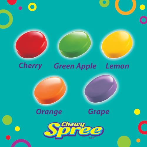Wonka Spree Original Hard Candy, Resealable Bag, 12 Ounce Bag | Grape, lemon, lime, cherry, orange, sweet outside sour inside, resealable share bag, movie snack, sharing, nostalgic