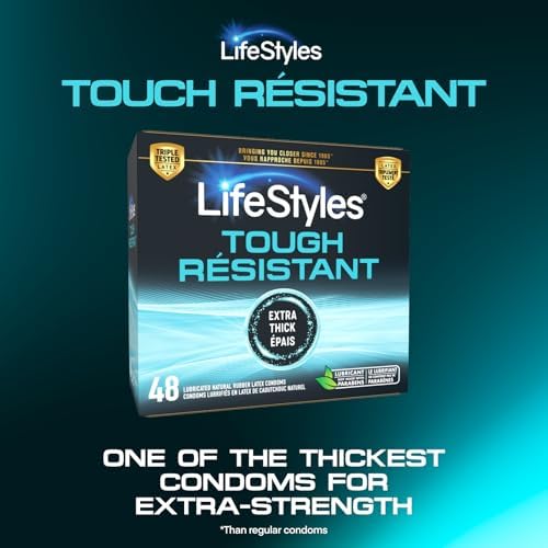 Lifestyles Tough Natural Rubber and Lubricated Latex Condoms Value Pack, 48 Count
