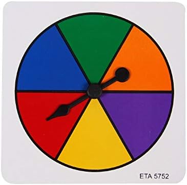 hand2mind Rainbow Color Spinners, Probability Spinner, Dry Erase Spinner Wheel, Plastic Spinners for Classroom, Arrow Game Spinner