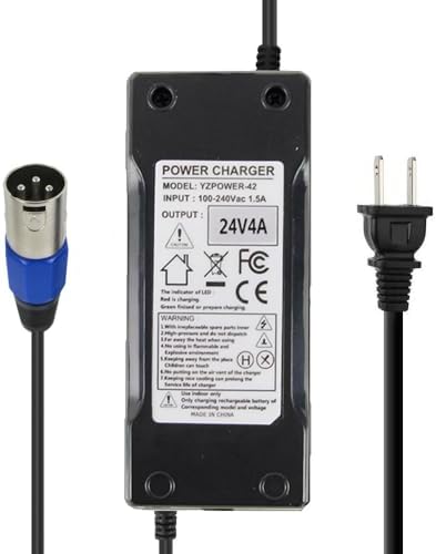 24V 4A Battery Charger for Jazzy,Go-Go Pride Ezip 400 500 650 750 900 Mountain Trailz IZIP I25 IZIP I300 IZIP I350 IZIP I500 Mpv5 Mpv4 Pronto m41