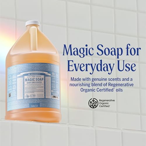 Dr. Bronner's Baby Unscented Pure-Castile Liquid Soap, No Fragrance, 16 oz, 2-Pack