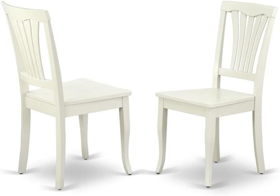 East West Furniture AVC-SBR-LC Avon Dining Chairs - Faux Leather Upholstered Wood Chairs, Set of 2, Saddle Brown