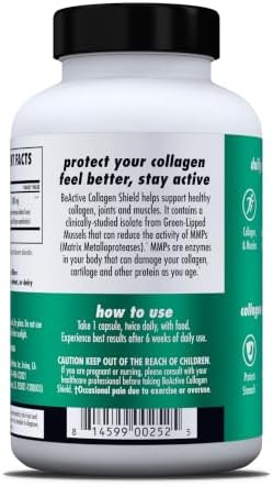 HEALTH DIRECT BeActive Collagen Shield, Green-Lipped Mussel, 60 Capsules | Bioactive Mariplex GLM formula from New Zealand supports collagen health, joints and muscle recovery.