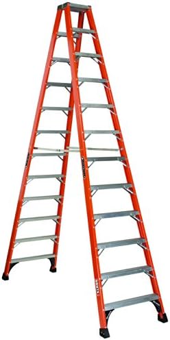 Louisville Ladder 14-Foot Fiberglass Twin Front Step Ladder, 375-Pound Load Capacity, Type IAA, FM1414HD