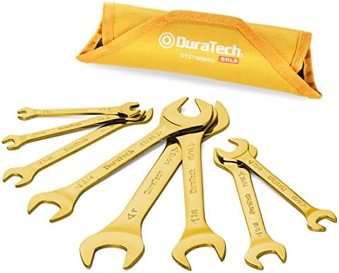 DURATECH Super-Thin Open End Wrench Set, 8-Piece, Metric