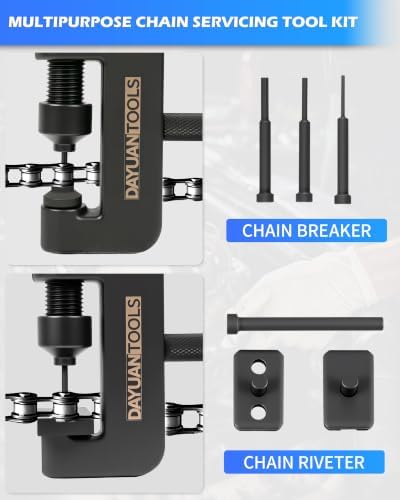 DAYUAN Motorcycle Chain Breaker Set, Chain Cutter and Riveter Kit, Red Case