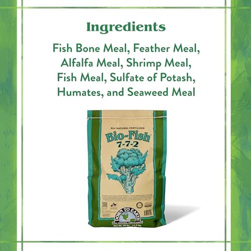 Down To Earth All Natural Fertilizers Organic Bio-Fish - 7-7-2, 25 lb | Plant Food for Vegetable Gardens, Grow Heavy Feeding Plants Corn, Broccoli