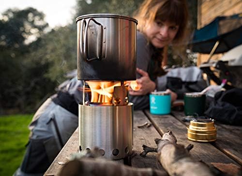Solo Stove Solo Pot 900 - Lightweight Stainless Steel Backpacking Pot | Boil Water Quickly | Volume Markings and Pour Spout
