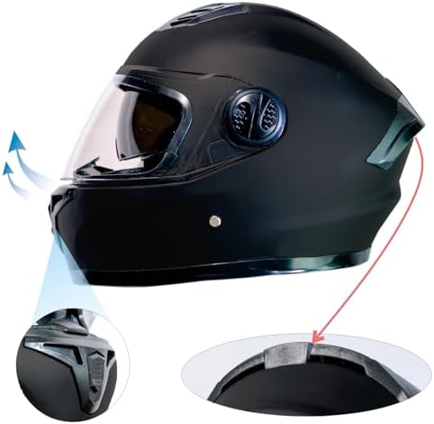Full Face E-Bike Helmet Black DOT Dirt Bike Casual Dual Visor Helmet