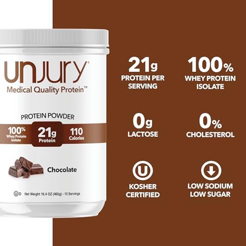Unflavored Protein Powder | 21g 100% Whey Isolate Protein Powder | Unflavored Whey Protein Powder | Low Carb and Sugar Free Whey Protein Isolate | Gluten Free | Certified Kosher | 15 Servings